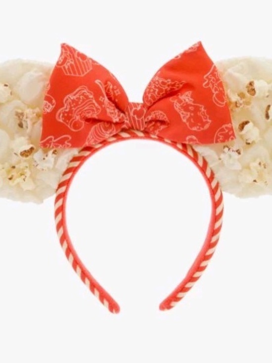 Disney Accessories - Disney Parks Minnie Mouse Popcorn Snacks Red Bow Ears Headband - NEW